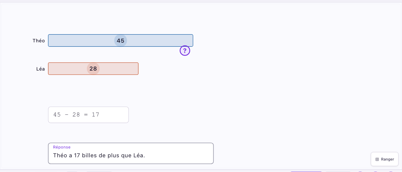 Modélisation en cours avec barres, inconnue et calcul