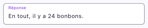 Pièce Réponse avec une phrase-réponse complète